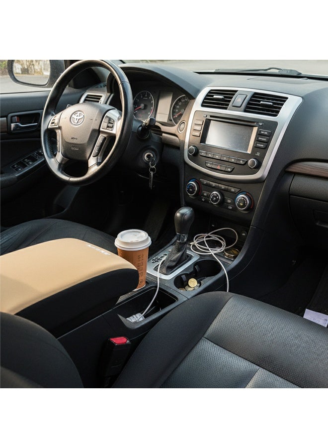 SPIDER Memory Foam Car Armrest Cushion Pad – Center Console Support Pillow, Soft Breathable Arm Rest Cover for Car, SUV, Truck, Office Chair – Pressure Relief, Anti-Slip Base, Universal Fit - Beige - Image 5